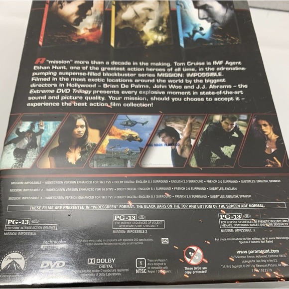 Mission: Impossible Extreme DVD Trilogy 2011 Box Set Sealed Package M-1‎ M-2 M-3 - Picture 3 of 5